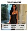 European and American Fashion Light Luxury Long Evening Dress Sexy Suspender Full Diamond Lace Slim Temperament