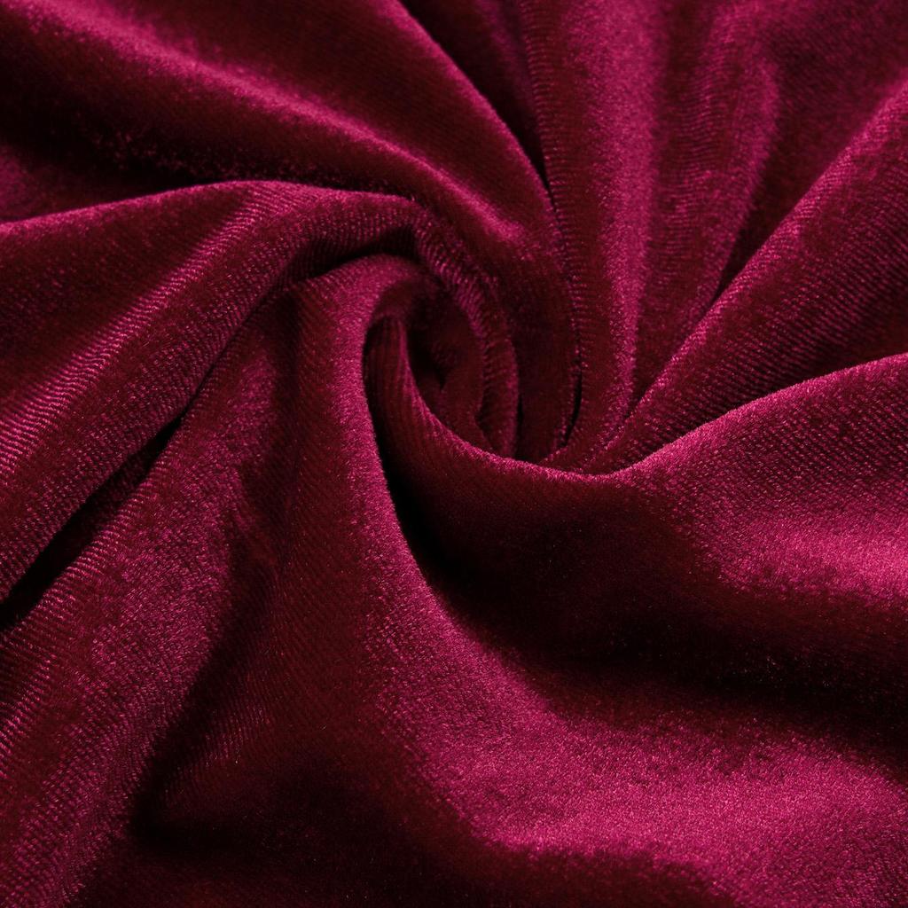 Winter Casual V-Ausschnitt Einfarbige Taille Samtkleid Für Damen