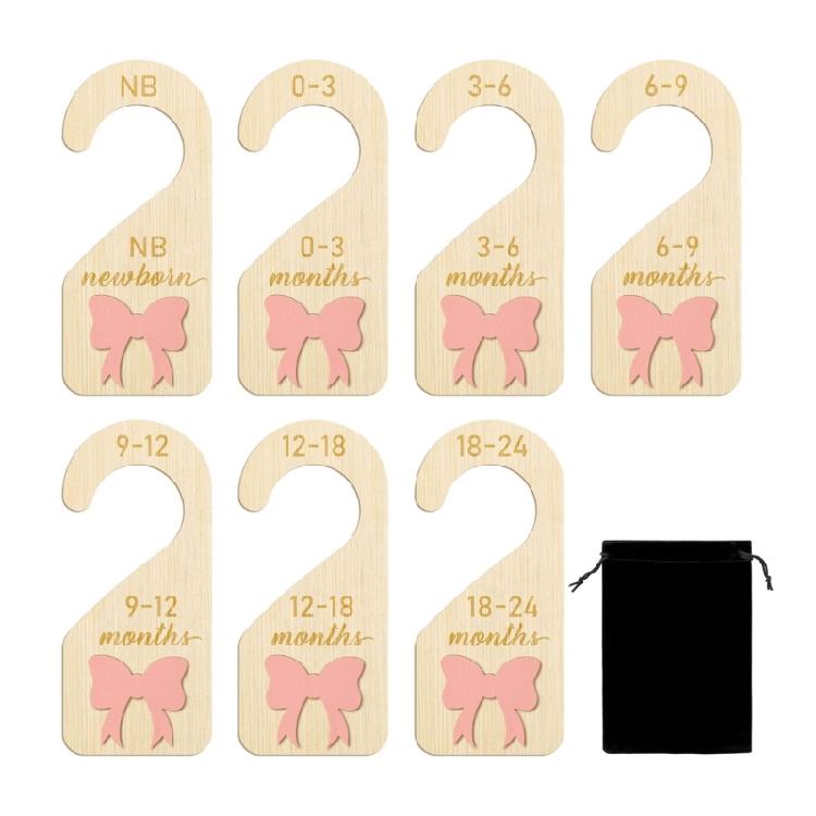 Baby Dress Organizers Set 7 Wood Dividers Playful Bowknot Design Kids Clothing Separators For Nursery Storage 1 800₽
