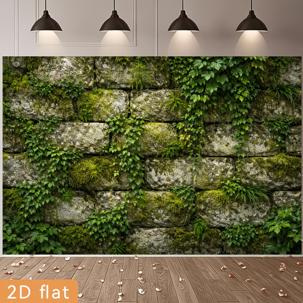 1Pcs Natural Moss Stone Wall Ivy Vines Decoration Background Garden Backdrop Decorations For Photo Studio Photo Booth Party
