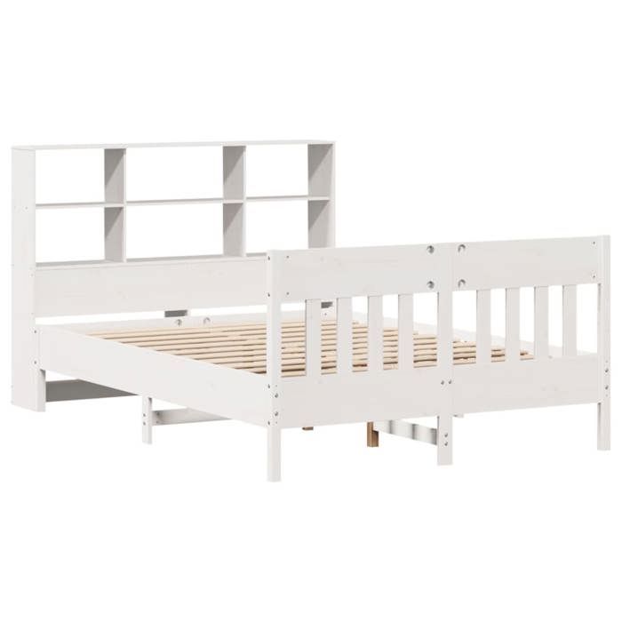VidaXL Cadre de lit sans matelas blanc 120x200 cm bois de pin massif, lit, meuble de chambre à coucher, lit en bois, lit 3323225