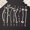 Fashion Colorful Acrylic Pearl Round Beads Mobile Phone Case Chain Bows Heart Anti-Drop Cellphone Lanyard Strap For Women Girls