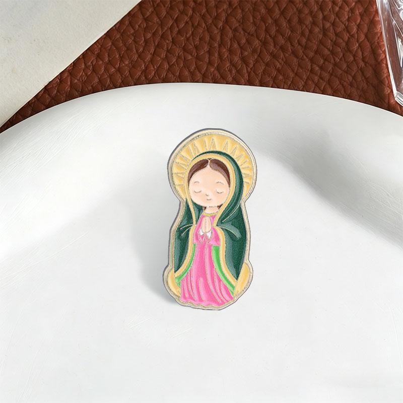 Our Lady of Guadalupe Enamel Pin Virgin Mary Praying Catholic Religious Retro Christian Brooch Badges Jewelry Gifts for Friends