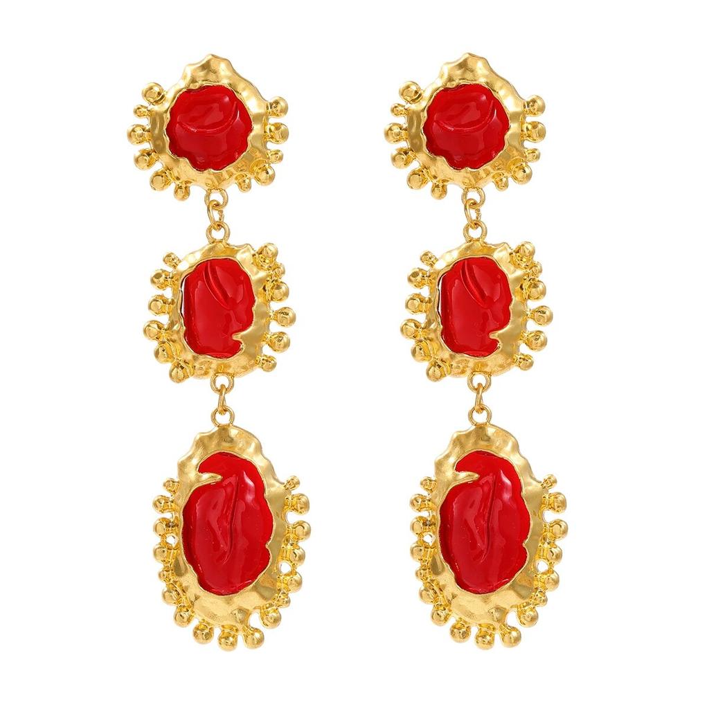 Brincos geométricos de resina de metal da moda para mulheres, brincos pendurados exagerados e minimalistas, acessórios de joias para banquetes