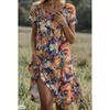 Vestidos Casuales de Moda Vintage con Estampado de Verano Primavera Manga Corta Cuello Redondo para Mujer