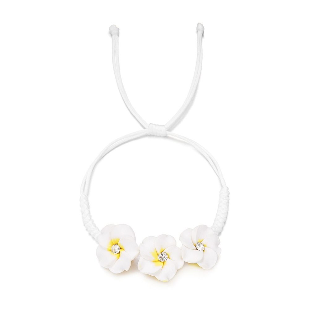 Strass-Polymer Clay Zopfseil-Armband Buntes Ei-Blumen-Armreif Party-Schmuck