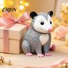Decorative PLA Possum Crafts 3D Printed Opossum Figurine, Cute Sitting Statue, Indoor Outdoor Realistic Animal Statues for Garden Porch Desktop Decor,