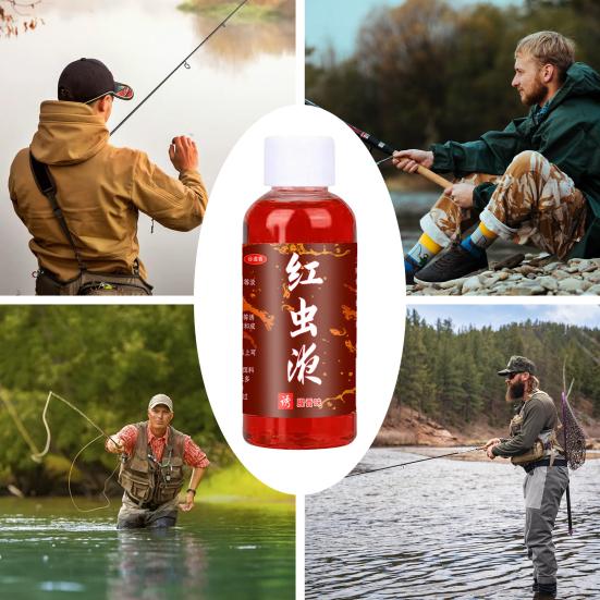 60ml Tekutý Zvýrazňovač Chuti pro Ryby Vysoká Koncentrace Stimuluje Chuť Bezpečné Složky Silná Penetrace Tekutá Návnada z Červených Červů Zvýrazňovač Chuti pro Ryby Rybářské Potřeby