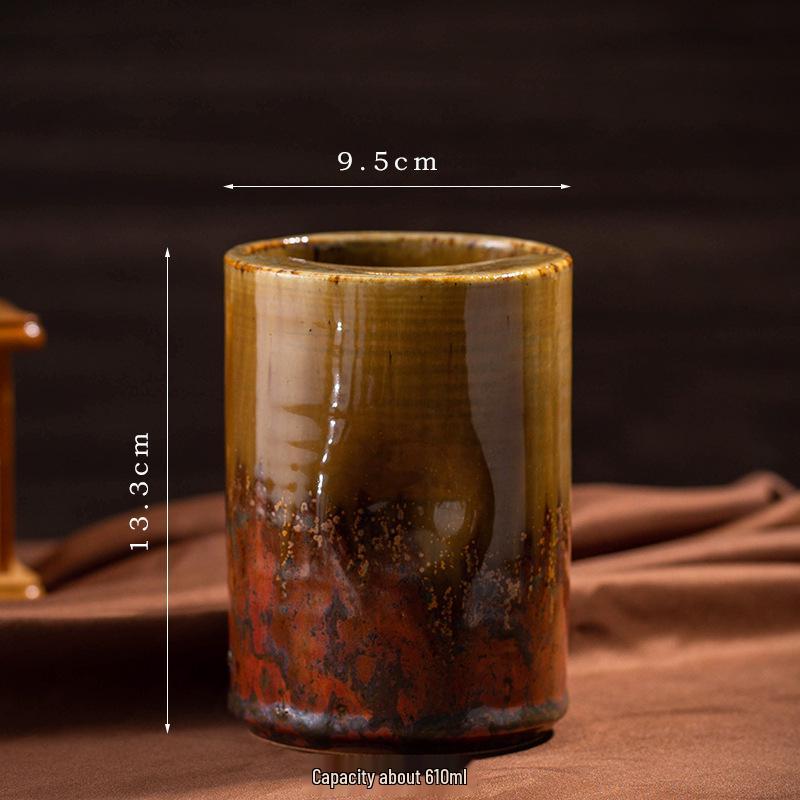 Retro Kiln-fired Ceramic Mug: Large Capacity, Creative Design