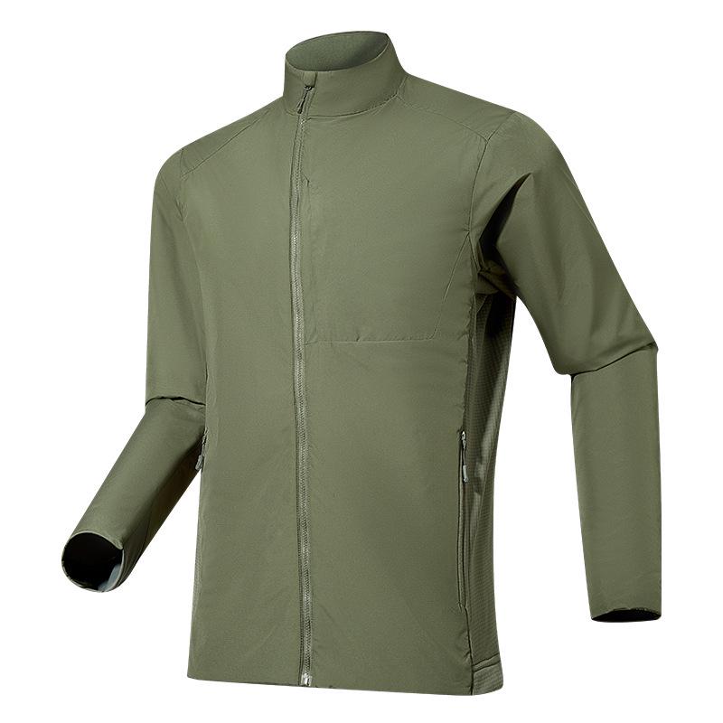 Sunstone Unisex Lightweight Outdoor Cotton Jacket with Stand Collar and Long Sleeves