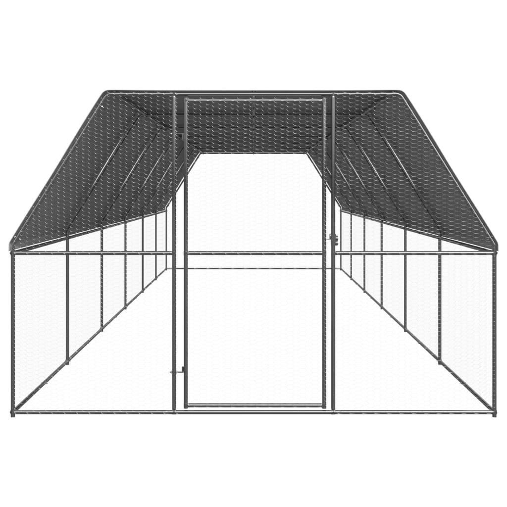 Vidaxl Gabbia Esterna Per Polli, 3X12X2 M, Acciaio Zincato