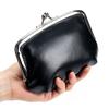 Leather retro double clip change bag women's fashion versatile coin lipstick storage bag mini lipstick clip bag