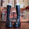 Black Long tube Boots for Women 2026 New Spring and Autumn Winter Thick soled Over Knee High tube Knight Boots