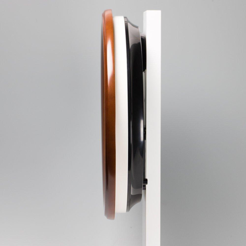 Seiko Clock KX204B Seiko Wall Automatic Visible at Wooden Wood Base Clock, Lighting, Radio-Controlled, Analog, Night, Frame, Brown,