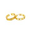 Sweet And Fresh Adjustable Open Ring In Eyecatching Interlocking Brass Gold Plating For Women