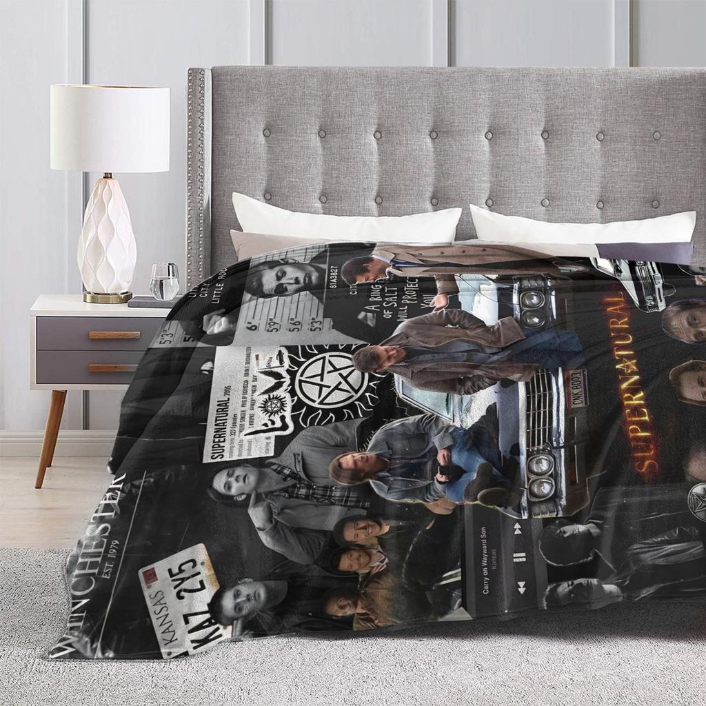 Supernatural TV Flannel Blanket  Super Soft Throw Blanket for Living Room Decorative Graphic Bedspread Sofa Bed Cover