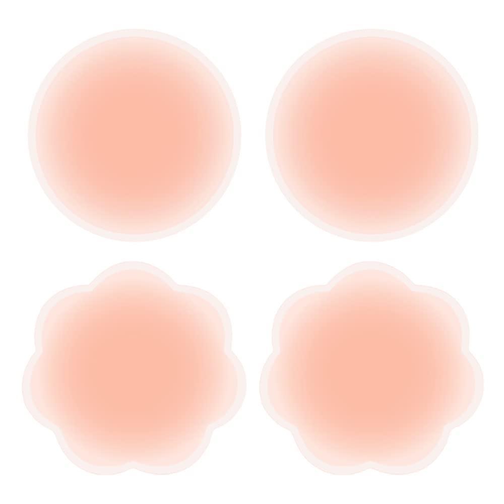 Nipple Cover Silicone Nipple Covers Breast Stickers Strapless Invisible Self-Adhesive Backless Bra Women 6.5CM In Round and Flower Shape