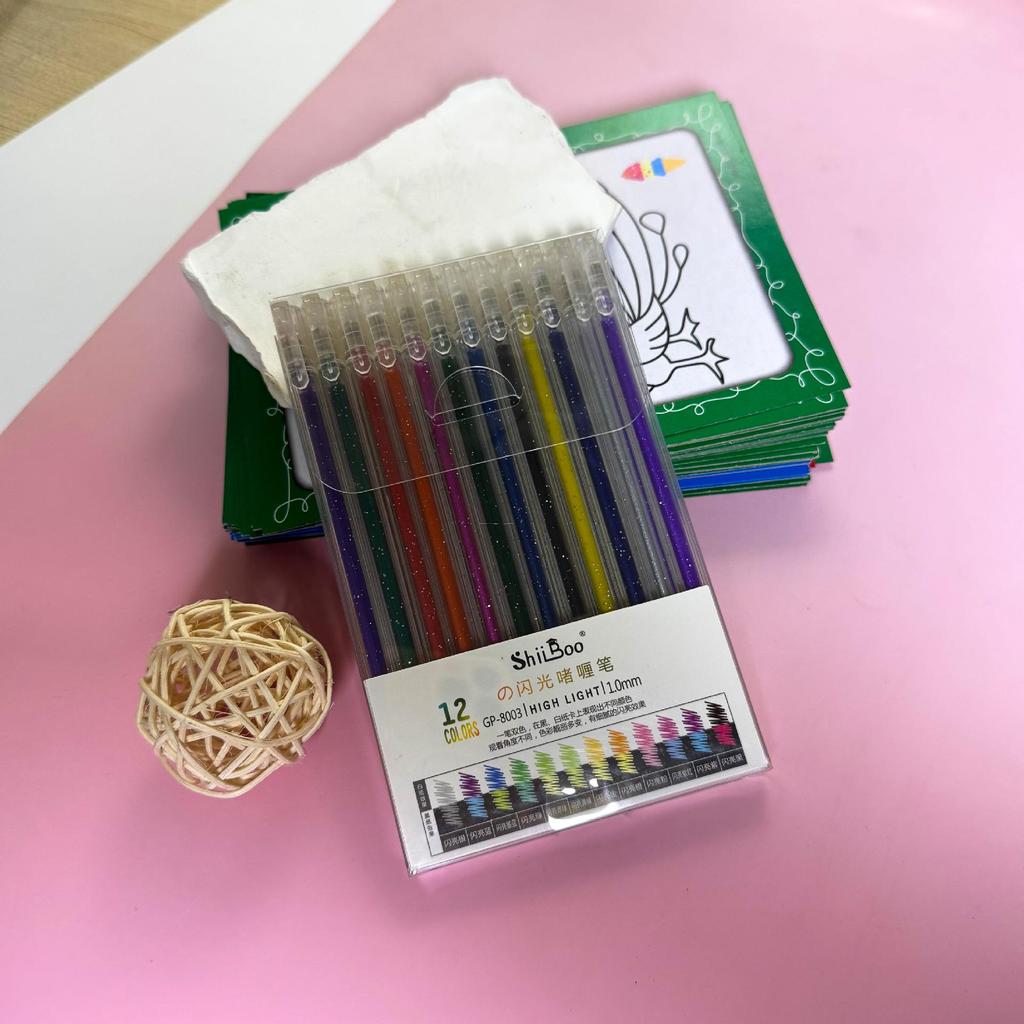 Fluorescent Glitter Gel Pen - Flowing Sand Pearlescent Colors for Students and Journals