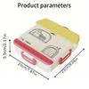 1 Piece Adult Lunchbox With 4 Compartments - Microwave Safe, Leak-proof, Includes Cutlery (spoon, Fork), Portable Cutlery