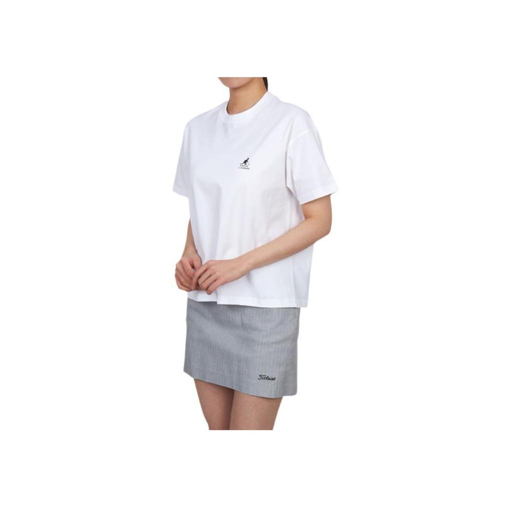 J.Lindeberg Letter Logo Crew Neck Short Sleeve T-Shirt Women tops AWJT14202-0000