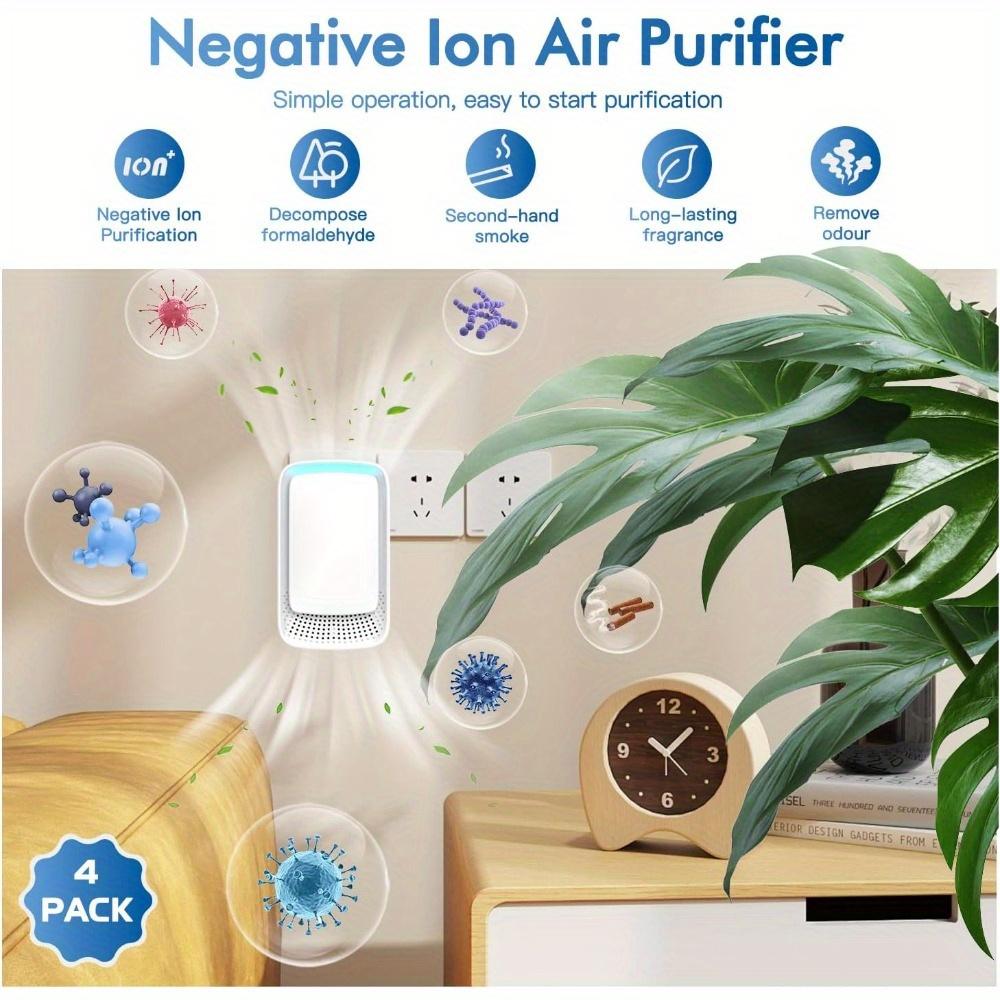 Plug In Negative Ion Air Purifier, Mini Wall-mounted Air Cleaner, Silent Negative Ion Generator, Plug and Play Air Freshener for Home Bedroom Bathroom