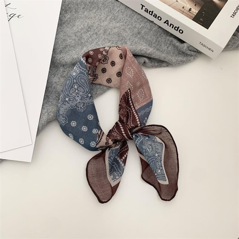 

55*55 Квадратна Хустка Ретро Принт Шовкова Хустка Жіноча Хустка на Шию Універсальна Шаль Модна Хустка на Голову Жіночі Аксесуари Подарунки