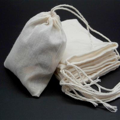 20Pcs Lightweight Reusable Cotton Tea Filter Bags Drawstring Closure for Loose Tea Herbal Powder Coffee Potpourri Travel