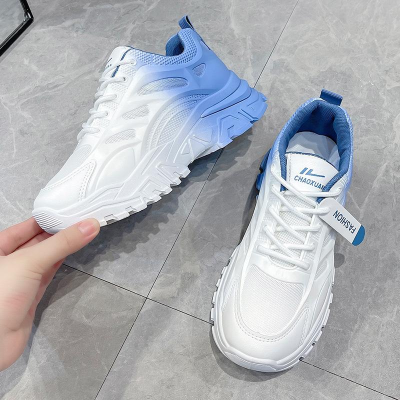 

Dad shoes spring and summer new casual platform ins trendy thin mesh breathable sports shoes 35 синий