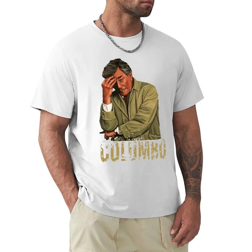 Columbo Retro Peter Falk Tričko Harajuku Krátký rukáv Tričko 100% Bavlna Grafické tričko Topy
