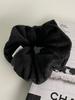 Pearly More Fleece Black Scrunchie