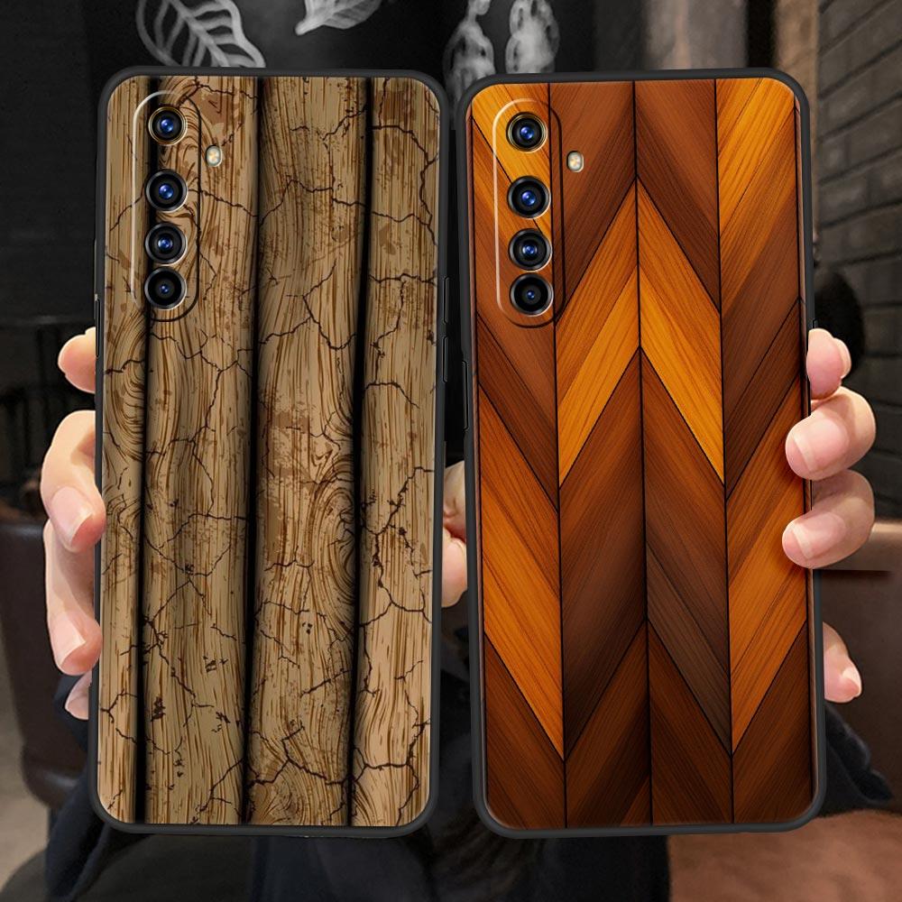 Luxury Vintage Wood Grain Pattern Soft TPU For Realme 13 12 11 10 9 Pro Plus GT3 GT2 C21 C25 C35 C53 C55 C67 Pro 5G Phone Case