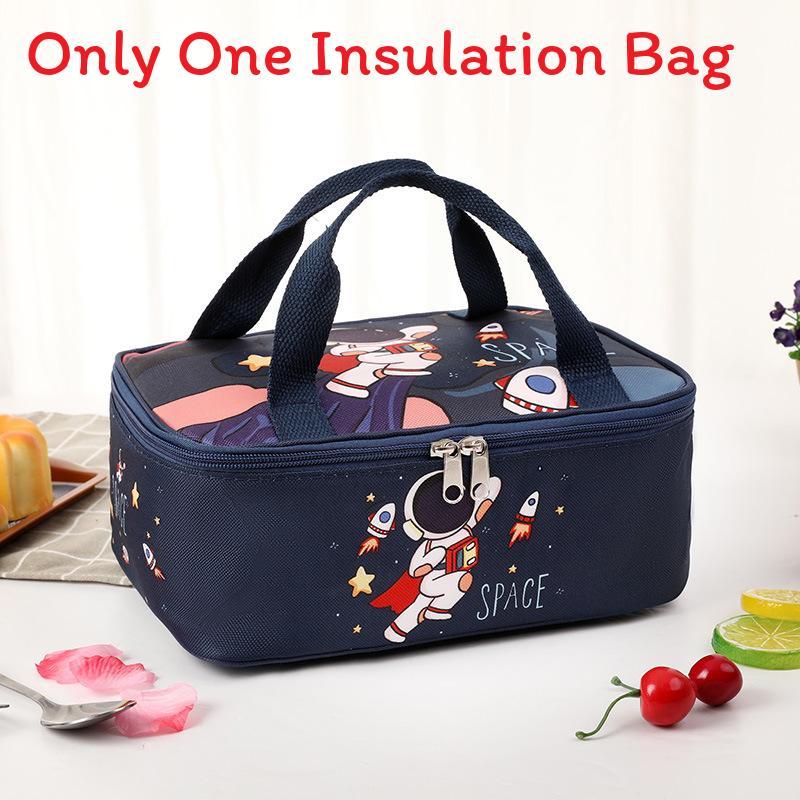 Cartoon Insulated Lunch Bag With Aluminum Foil For Students And Kids