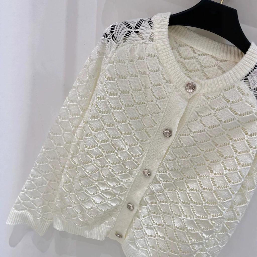 Trendy Knit Nan You Ou Rhombus Hollow Raglan Sleeve Cardigan - New Autumn Collection