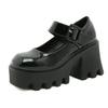 Fashion New 2025 High-Heeled Mary Janes: Pointed-Toe, Small-Size Women's Shoes with Thick Platform and Chunky Heel