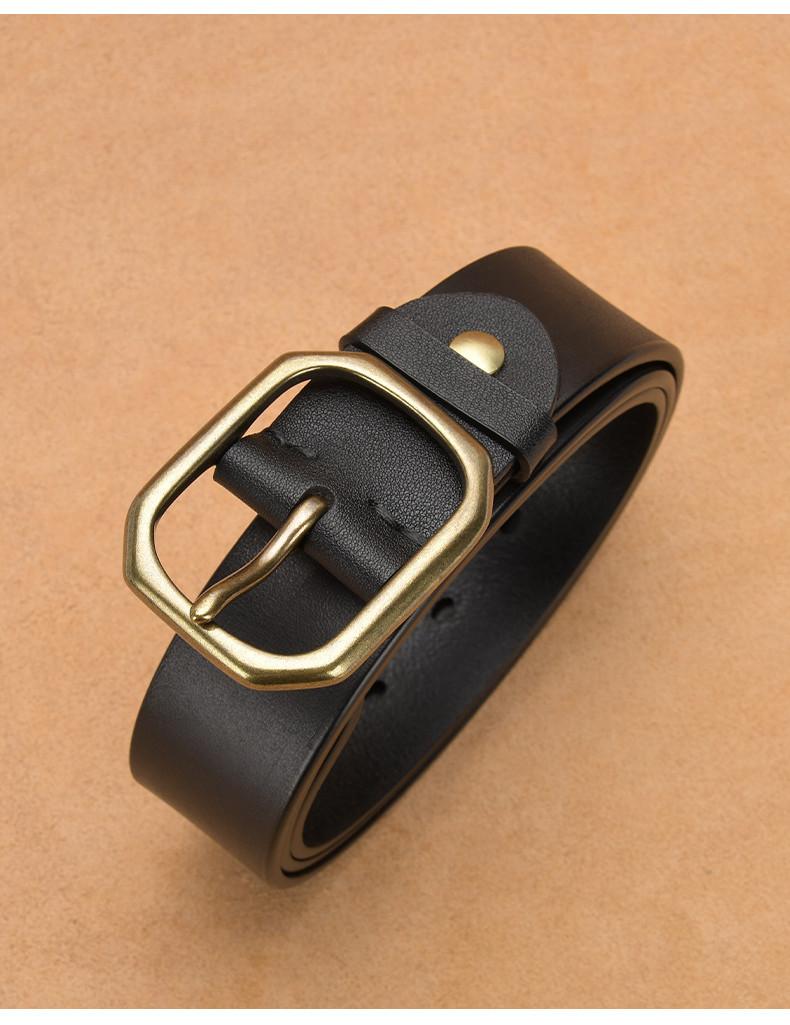 

Кожаная игла Мужской ремень с пряжкой Модный и универсальный Повседневный и деловой чёрный