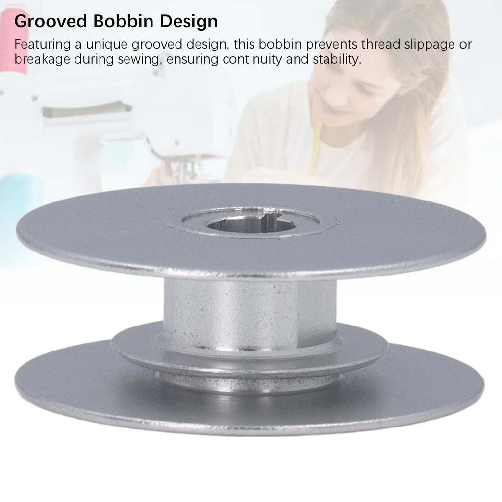 Sewing Machine Jumbo Bobbin Stainless Steel 32mm 0867150560 Grooved Metal Bobbin Replacement for