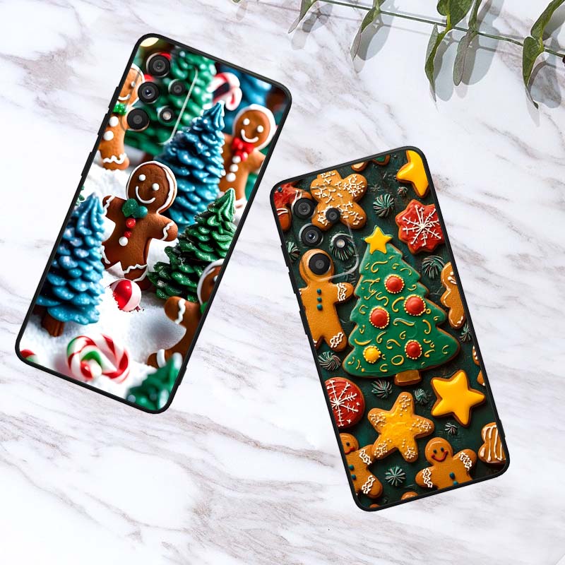 Świąteczne Pudełko Prezentowe Etui na Telefon Dla Samsung A73 A72 A71 A55 A54 A53 A52 A51 A13 A22 A16 A15 A12 A14 A26 A07 5G Czarne