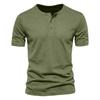 Men’s Short Sleeve Henley Shirt with Button Placket Casual Slim Fit Athletic Basic Solid Crew Neck Tee for Everyday Wear
