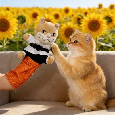 Burattino Gatto Karate Burattino Gattino con Manica Giocattolo Interattivo Protettivo per Avambraccio Gatto Burattino Lotta a Mano Morde Mano Gatto