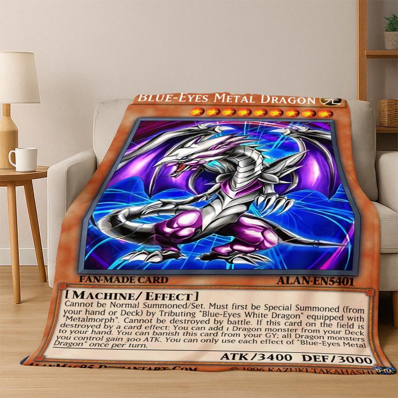 

Anime Yu-Gi-Oh Monster Card Cartoon Flannel Blanket Soft Warm Blanket Throw Blanket for Bedroom Living Room Bed Picnic Kid 75x90cm