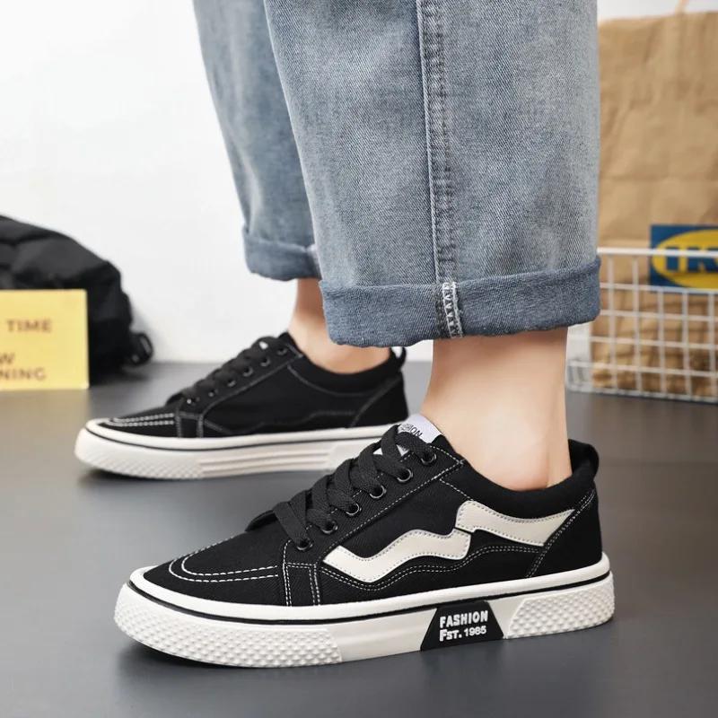 Men's Canvas Shoes Outdoor Casual Sneakers Fashion Board Shoes for Men Non-slip Platform Vulcanized Shoes 