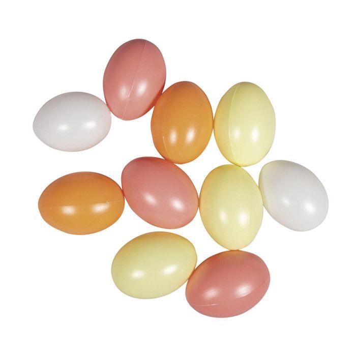 Plastic Eggs - RAYHER - 6cm Ø - Apricot Color - Party Decoration - Mixed