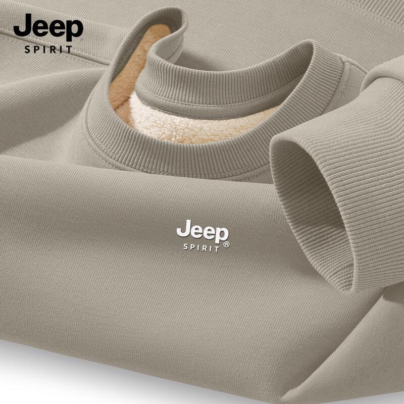 JEEP SPIRIT Herren Fleecegefüttertes Rundhals-Sweatshirt