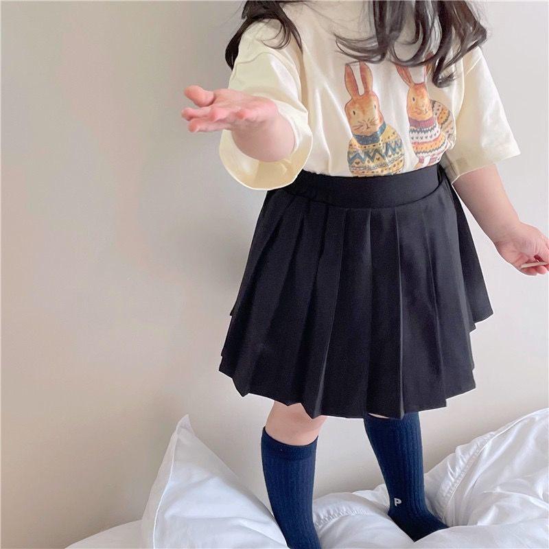 Cute Korean-Style Short-Sleeved Cotton Tops for Girls - Perfect Retro Summer Wear for Children