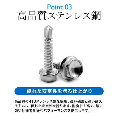 ShopXJ 100-Piece Hex Head Drill Screws, M4, M5, M6, Stainless Steel, White (M6.3*25)