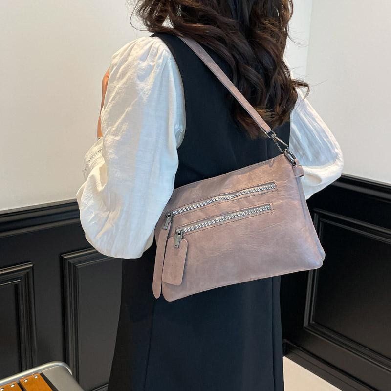 Women's Shoulder Bag Multi-Layer Crossbody Bag Soft Leather Mobile Phone Bag