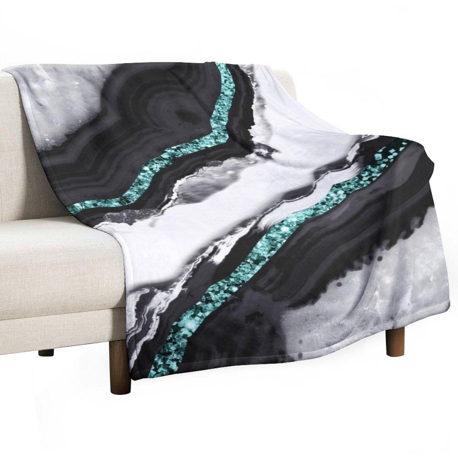 

Agate Glitter Glam #16 (Faux Glitter) #gem #decor #art Throw Blanket Plush Soft Thin Blankets For Bed Blankets 30x40in