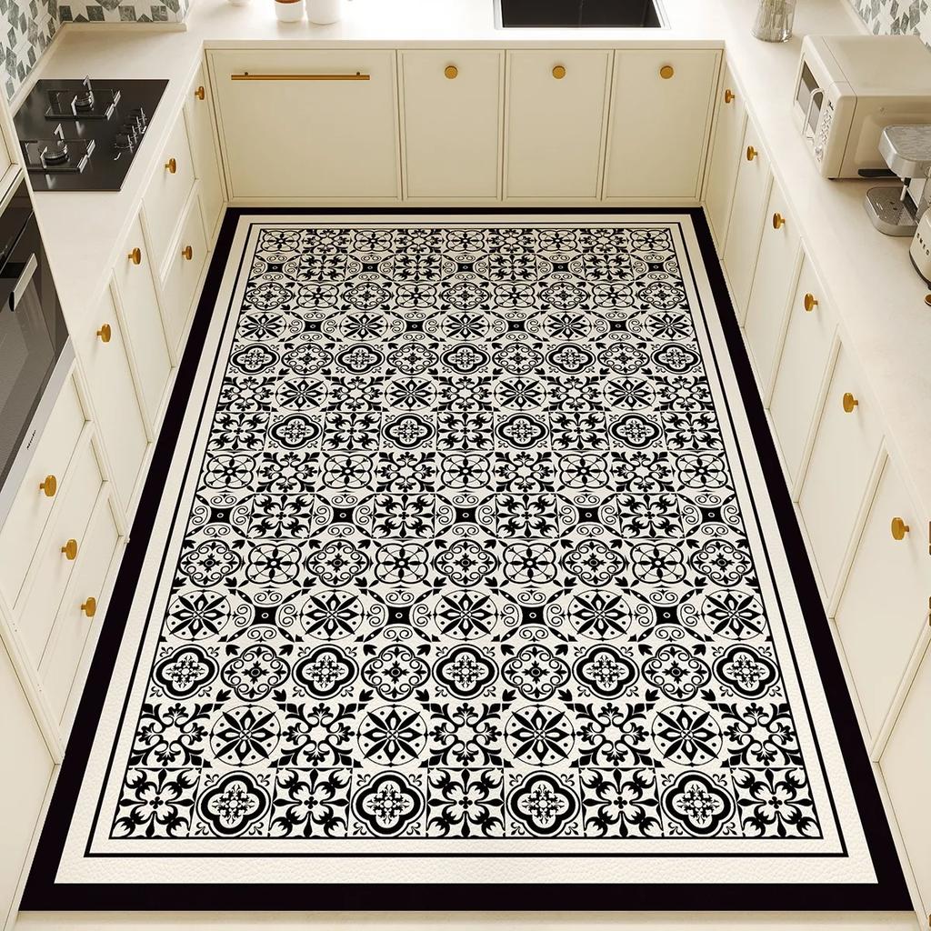 Kitchen Floor Mat Large Pvc Leather Carpet Waterproof Anti-slip Foot Mats Oil-proof Long Rug Minimalism Home Decoration Rugs