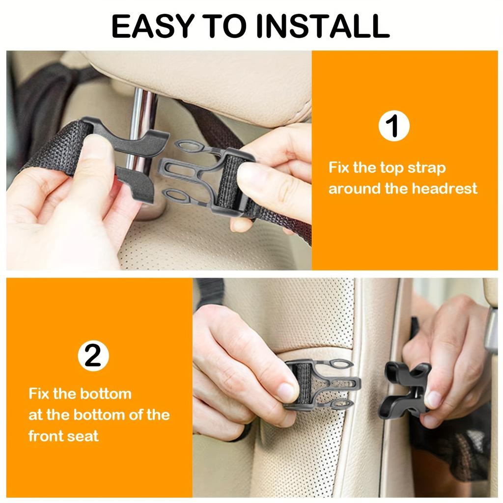 1pc Car Seat Back Organizer - Oxford Cloth Storage Bag with Tablet Stand, Cup Holder, Mesh Pocket, Easy Install & Remove, Car Seat Back Organizer