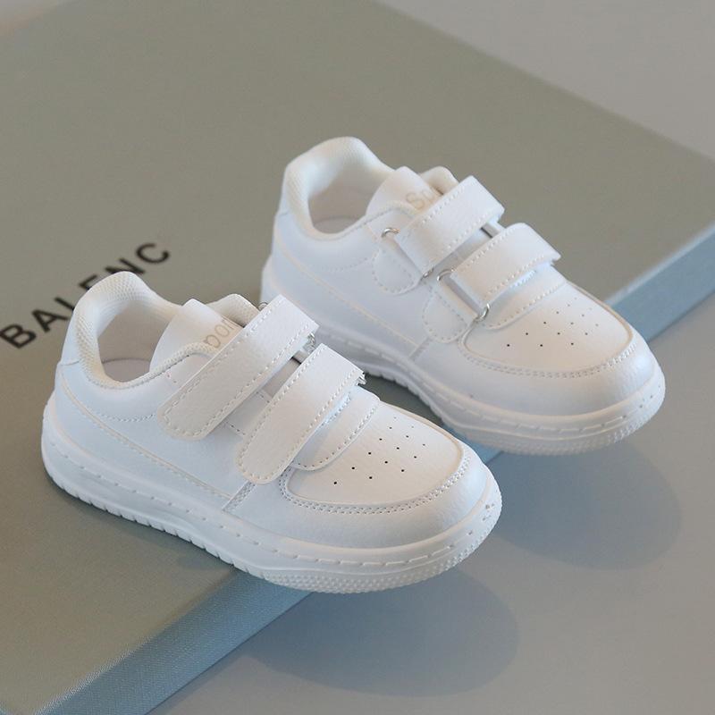 Kids White Sneakers Spring Autumn Boys Girls Lightweight Soft Sole Casual Sports Shoes Baby Flat Trainers
